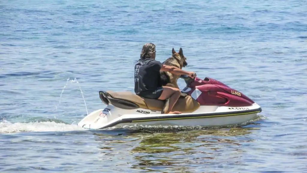 Ejemplo de por qué un pasajero delantero de una moto acuática se interpone en el camino de la dirección adecuada.